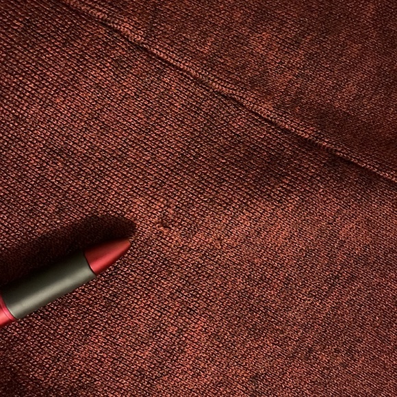 📸 Max Studio • Hooded Wool Open Front Red & Grey Cardigan • Women's size Small S - Picture 9 of 9